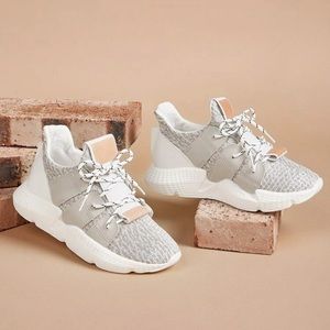 Lace up chunky sole trainers